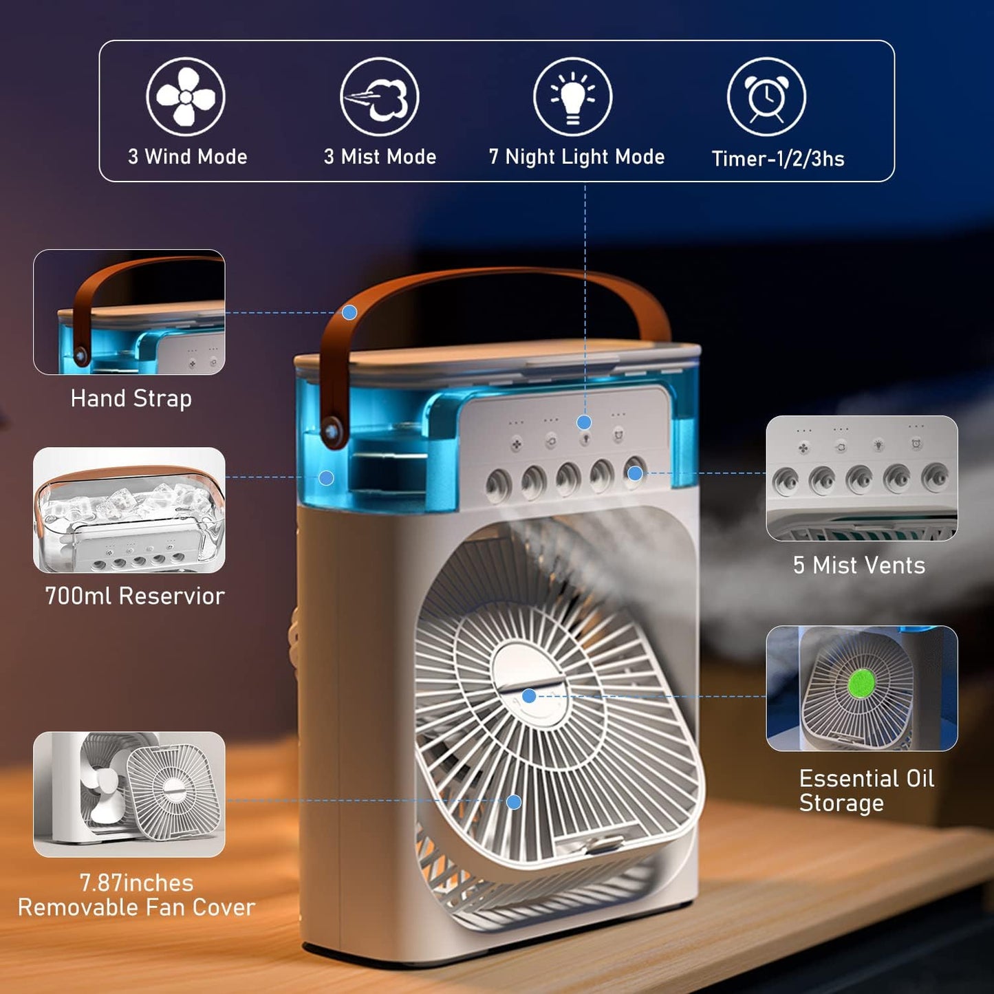 Portable Air Conditioner Fan | 3-in-1 Mini Air Cooler & Humidifier