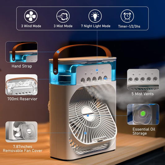 Portable Air Conditioner Fan | 3-in-1 Mini Air Cooler & Humidifier